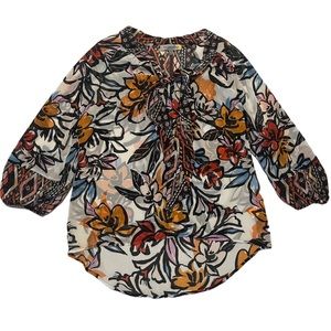 Figueroa & flower Sheer Flower Print Blouse